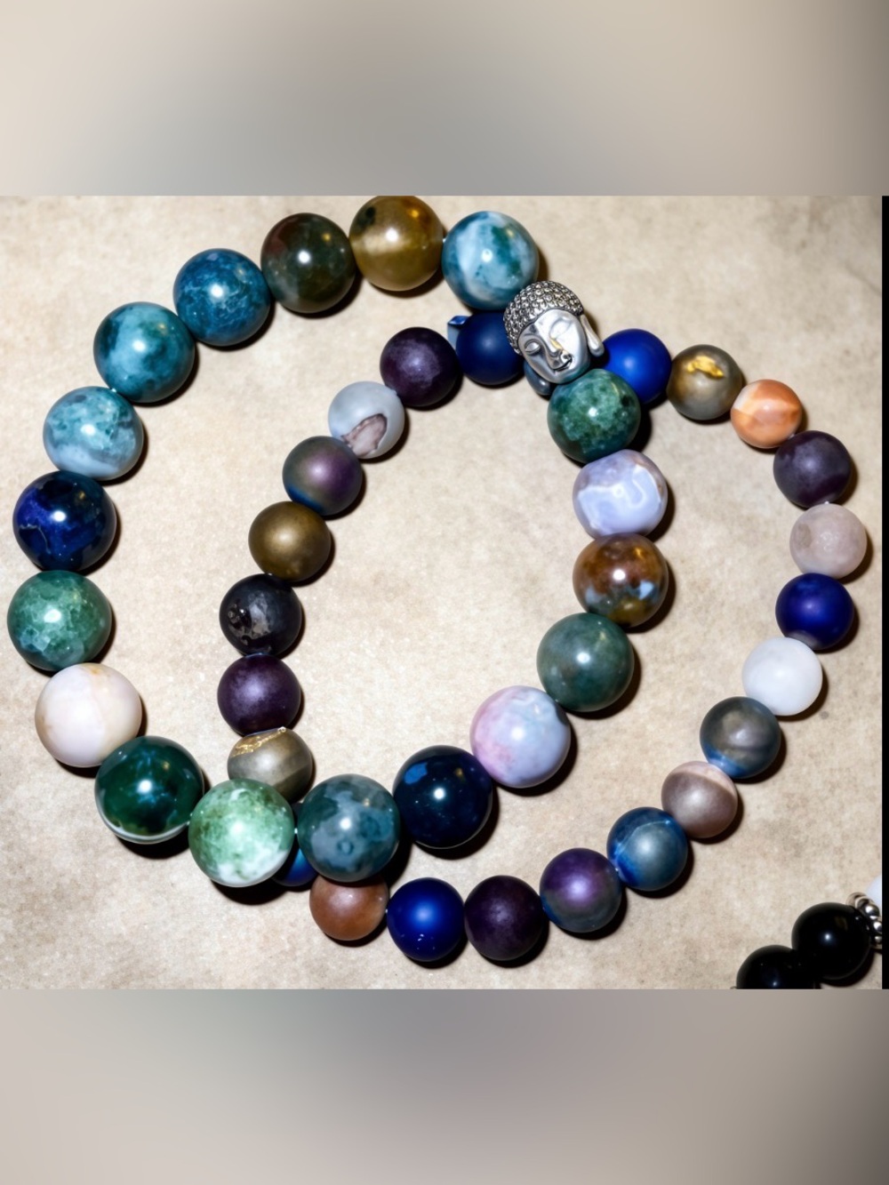 NWT Stone Healing Vibes Buddha Set of 2  bracelets Unisex